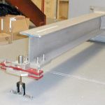 LVDT mounted on I-Beam. 